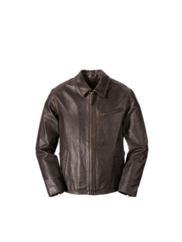 Men's Leather Journeyman Bomber Jacket