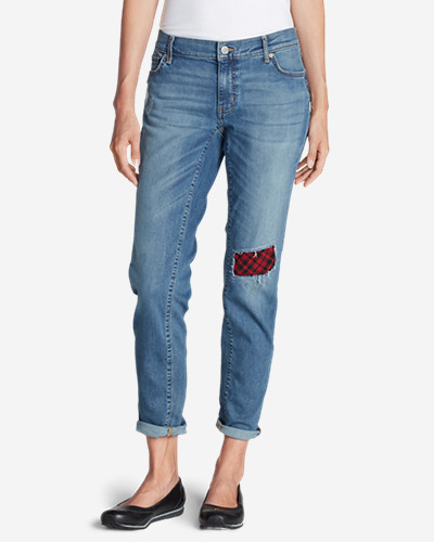 Women's Elysian Flannel Patch Jeans - Boyfriend Slim