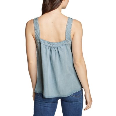 Women's Tranquil Square-neck Embroidered Sleeveless Top | Eddie Bauer