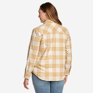 Thumbnail View 2 - Women's Eddie's Favorite Flannel Faux Shearling-Lined Shirt Jacket