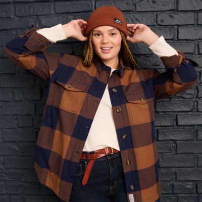 Eddie Bauer Fleece-Lined Flannel Shirt Jacket - Insulated - Save 56%