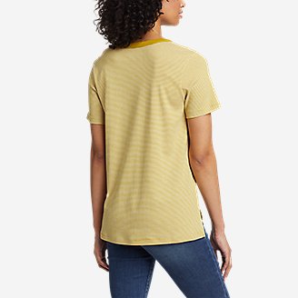 Thumbnail View 2 - Women's Favorite Short-Sleeve Notch-Neck T-Shirt - Stripe