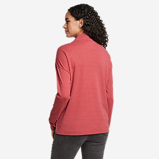 Thumbnail View 2 - Women's Favorite Long-Sleeve Mock-Neck T-Shirt