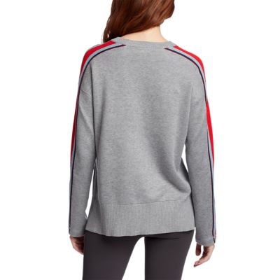 Women's Engage Stripe-sleeve Crewneck Sweater | Eddie Bauer