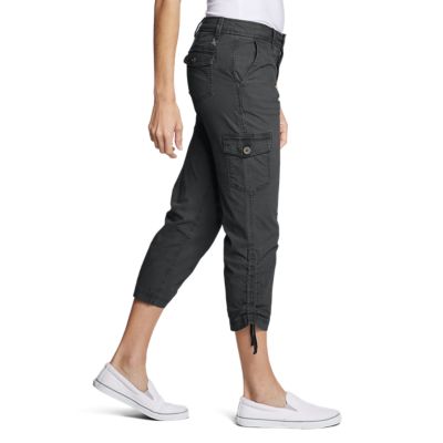 QUYUON Capris for Women Casual Summer Pockets Linen Capris and Cropped  Pants High Waisted Capris with Belt Loops Ladies Capris Loose Straight Leg  Crop