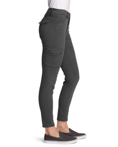 black skinny cargo pants womens