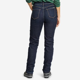 Thumbnail View 2 - Women's Voyager Fleece-Lined High-Rise Jeans - Slightly Curvy Slim Straight