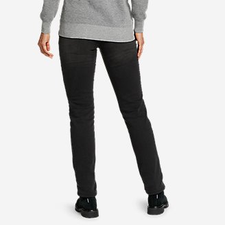 Thumbnail View 2 - Women's Voyager Fleece-Lined High-Rise Jeans - Slightly Curvy Slim Straight