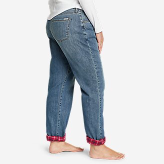Thumbnail View 3 - Women's Boyfriend Flannel-Lined Jeans