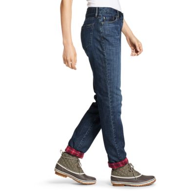 eddie bauer boyfriend flannel lined jeans