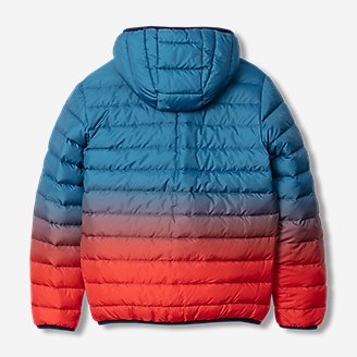 Thumbnail View 2 - Boys' CirrusLite Reversible Down Hooded Jacket- Ombre