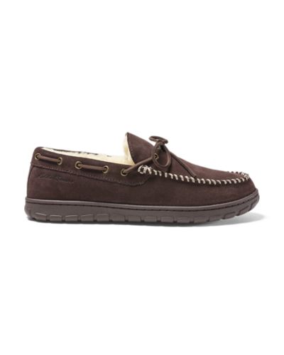 Men s Shearling Lined Moccasin Slippers