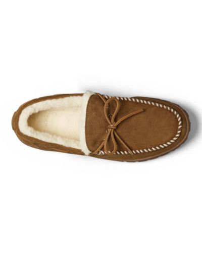 Men s Shearling Lined Moccasin Slippers