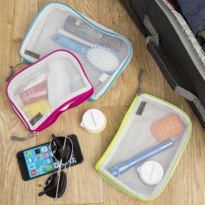 set of travel pouches