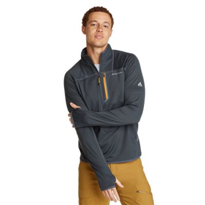 Eddie Bauer Men's High Route Grid Fleece Full-Zip Mock Neck