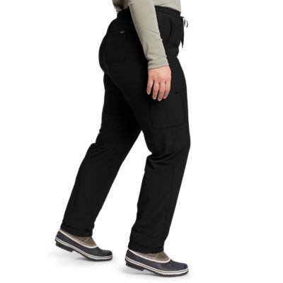 eddie bauer polar fleece lined pull on pants