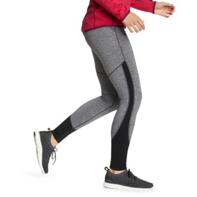 Eddie Bauer Crossover Fleece Leggings SizeL Gray & Black