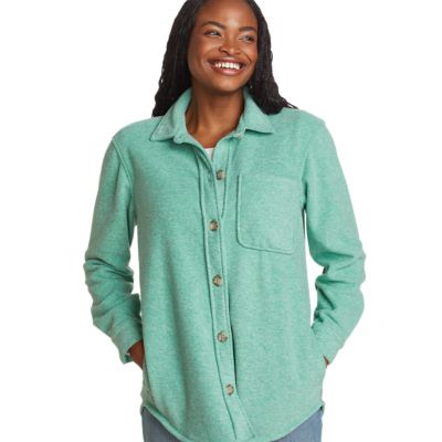 Fleece button up shirt womens sale