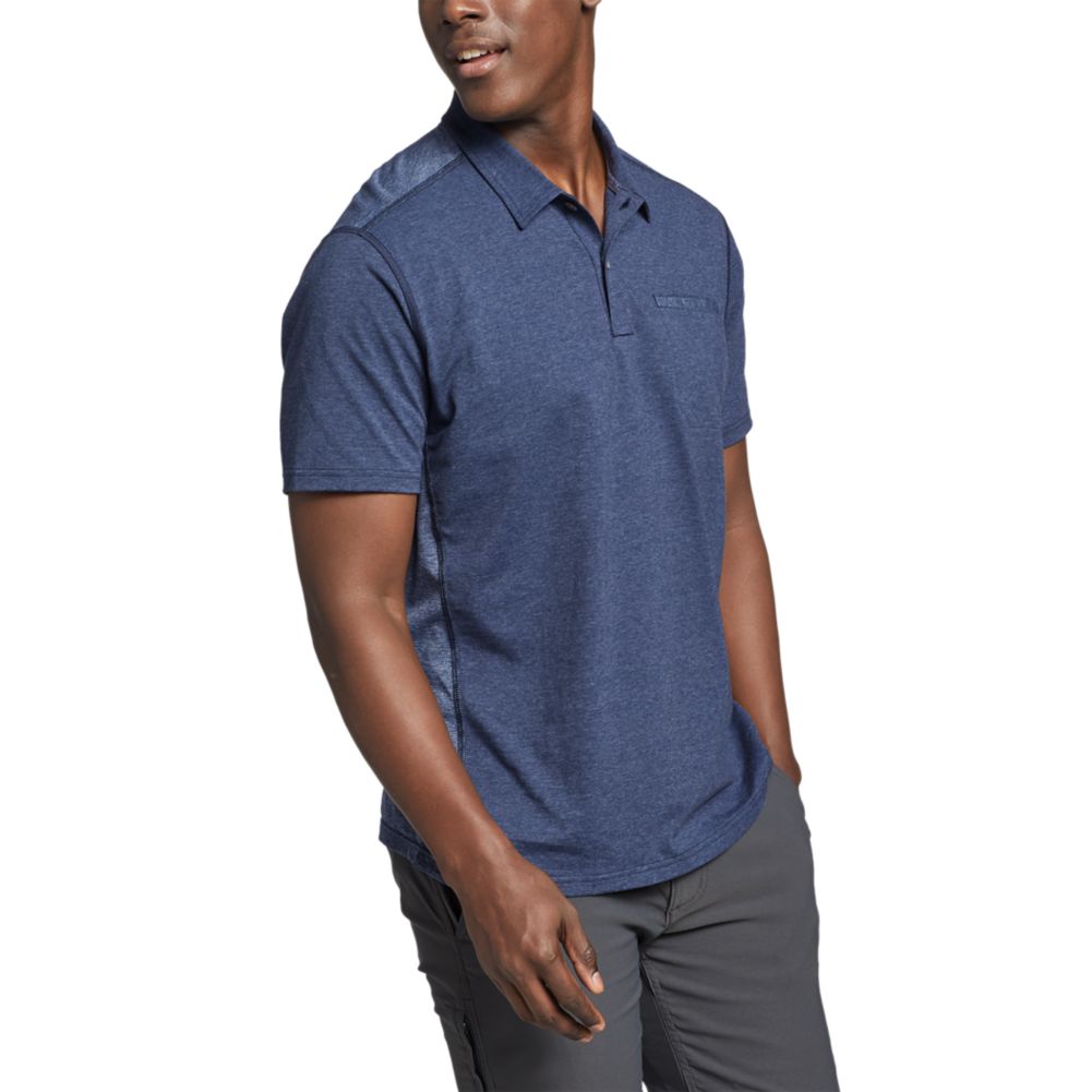 Eddie Bauer Men's Adventurer ShortSleeve Polo Shirt, Med Indigo Tall