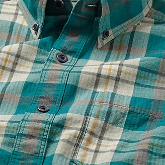 Thumbnail View 3 - Men's Tidelands Short-Sleeve Yarn-Dyed Textured Shirt