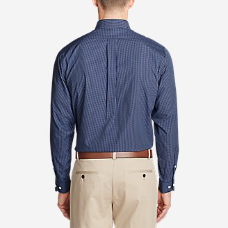 Thumbnail View 2 - Men's Wrinkle-Free Relaxed Fit Pinpoint Oxford Shirt - Blues