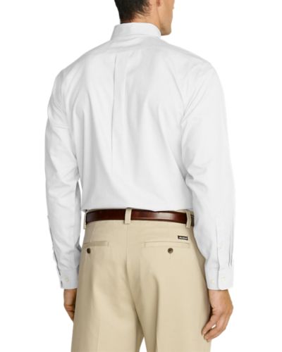 Men's Wrinkle-free Relaxed Fit Pinpoint Oxford Shirt - Solid Long