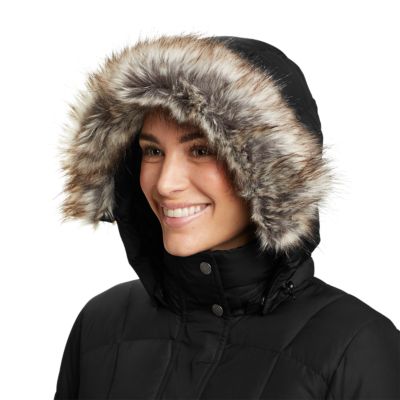 Womens duffle coat with fur online hood