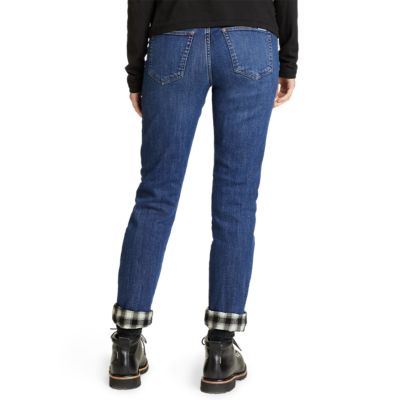 Womens petite 2025 flannel lined jeans