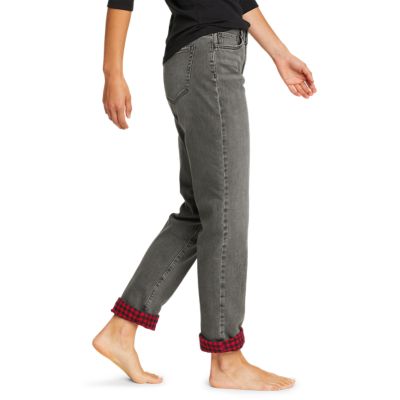 eddie bauer flannel lined jeans for women