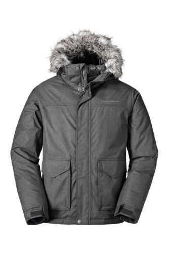 mens down jacket with fur hood