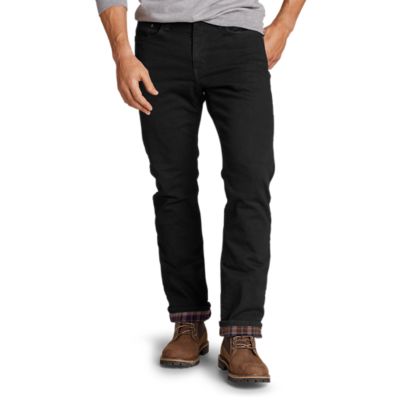 mens flannel lined jeans slim fit
