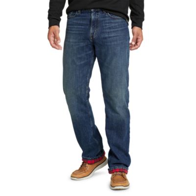 Men's Flannel-lined Flex Jeans - Straight Fit | Eddie Bauer