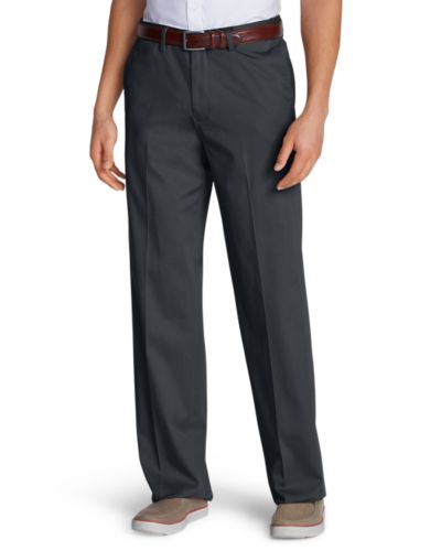 Image of Men's Dress Performance Comfort-Waist Flat-Front Khakis - Relaxed