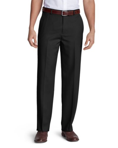 Image of Men's Relaxed Fit Flat-Front Wool Gabardine Trousers