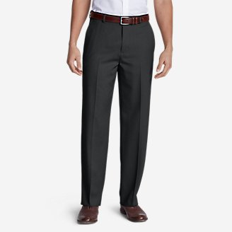Thumbnail View 1 - Men's Relaxed Fit Flat-Front Wool Gabardine Trousers
