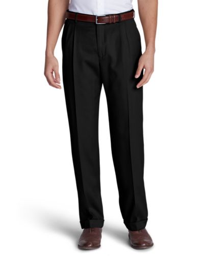 Men's Relaxed-fit Pleated-front Wool Gabardine Trousers | Eddie Bauer