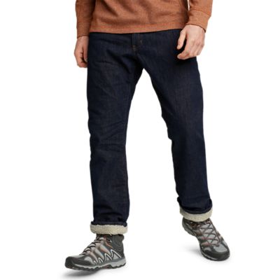 Eddie Bauer Men's Rainier Pull-on Fleece-lined Pants In Blue