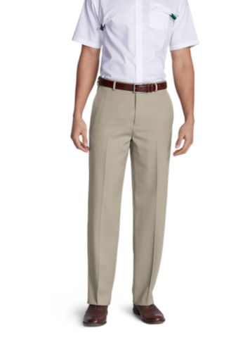 Men's Relaxed Fit Flatfront Wool Gabardine Trousers Eddie Bauer