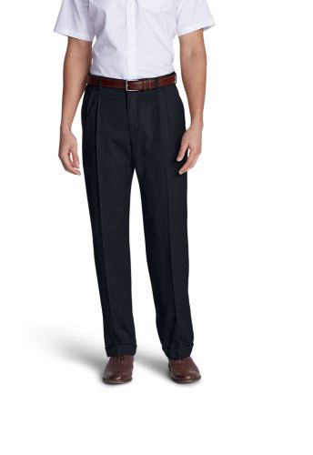 Men's Wool Gabardine Trousers Pleated Eddie Bauer