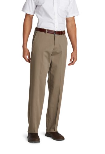 Image of Men's Performance Dress Flat-Front Khaki Pants - Relaxed Fit