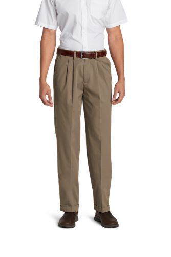 Image of Men's Performance Dress Comfort Waist Pleated Khaki Pants - Relaxed Fit