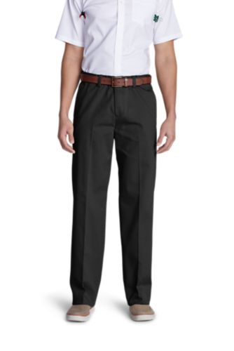 Eddie Bauer Men's Wrinkle-Free Relaxed Fit Comfort Waist Flat Front Casual Performance Chino Pants