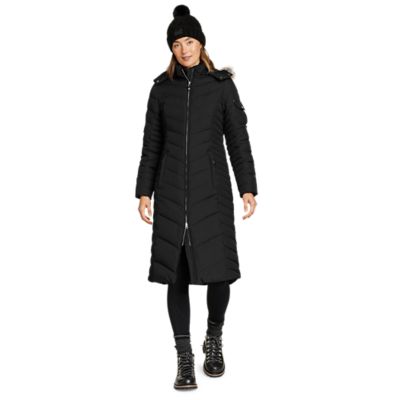 Womens long duffle coat with clearance hood