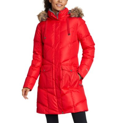 eddie bauer red down jacket