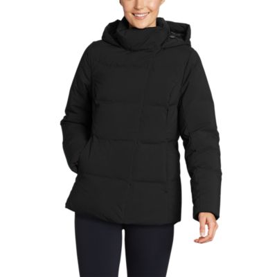 packable stretch down hooded jacket