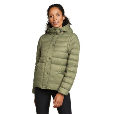 Khaki down jacket outlet women's