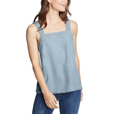 Women's Tranquil Square-neck Embroidered Sleeveless Top | Eddie Bauer