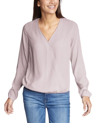 women's long sleeve wrap top