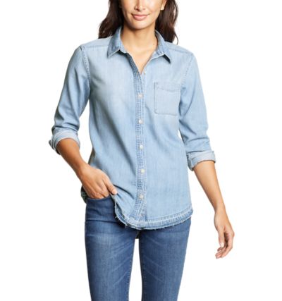 blue denim shirt womens