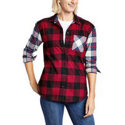 Women's Stine's Favorite Mixed Flannel Shirt Boyfriend Eddie Bauer